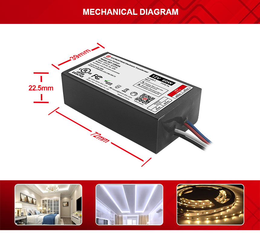 Trasformatore per strisce led 12v