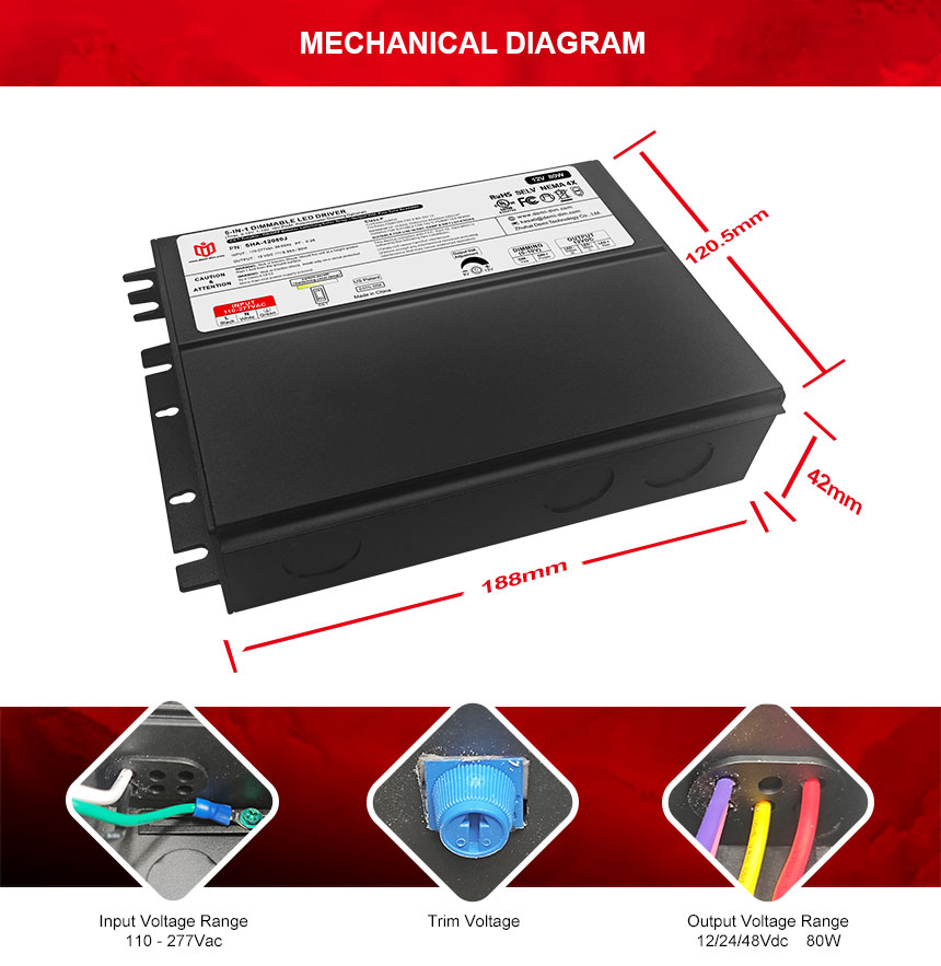 Driver led dimmerabile da 80w