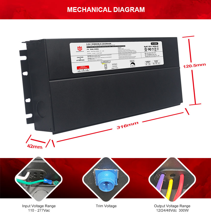 Alimentatore led 12v 300w